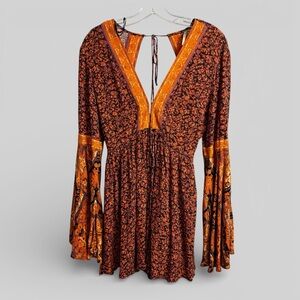 Free People Once Upon a Summertime Romper boho whimsical artsy size
